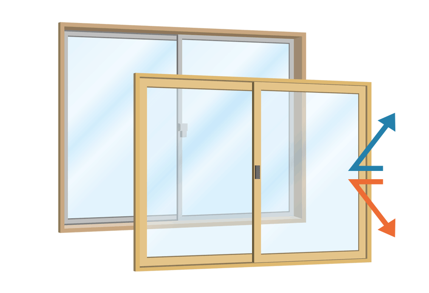 内窓を取をり付けた場合